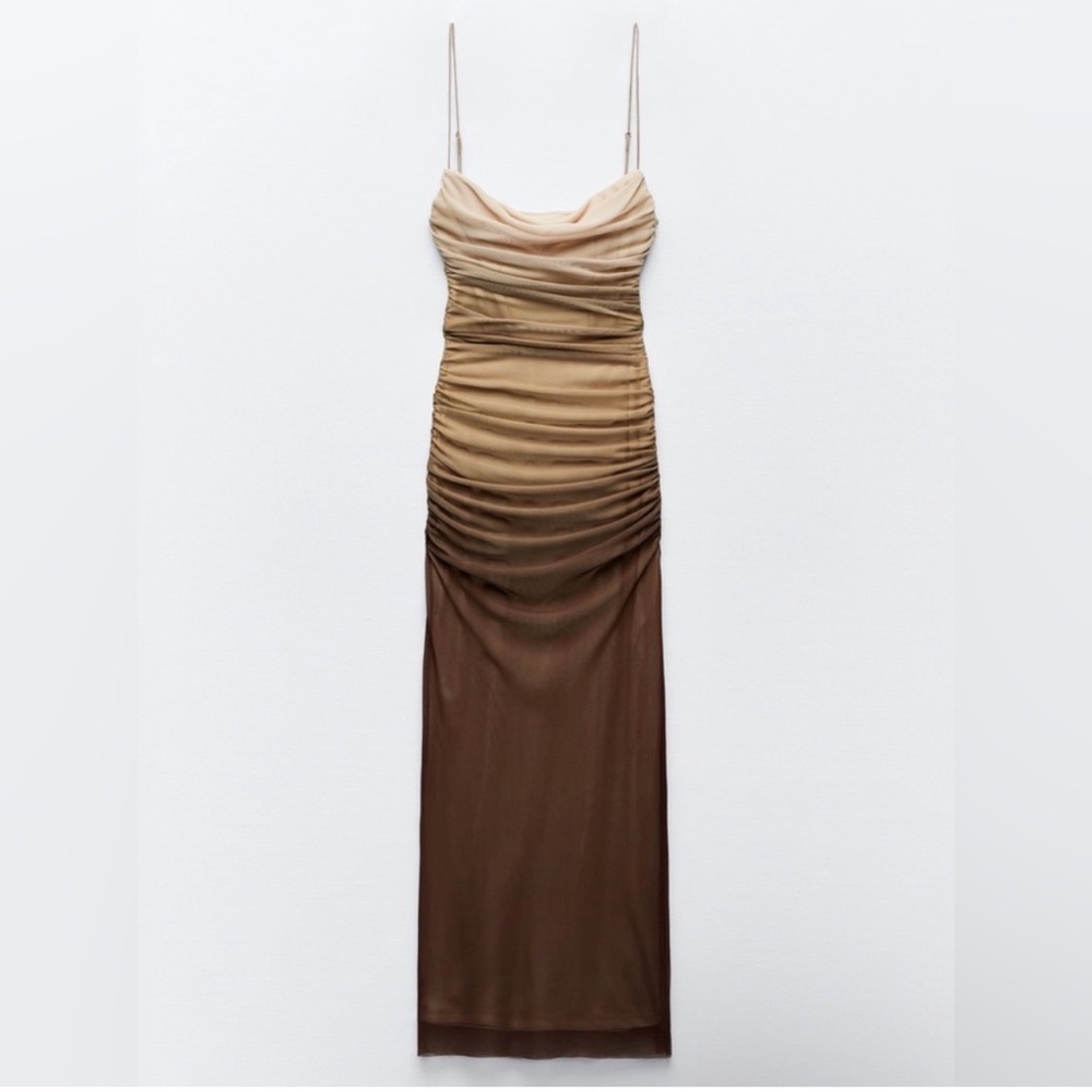 ZARA PRINT DRESS WITH TULLE - Picture 6 of 9